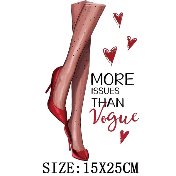 Iron On Patches for Clothing Fashion Girl Thermal Sticker On Clothes DIY A-level Washable Beauty Girl Patches Clothes Appliqued - NATASHAHS