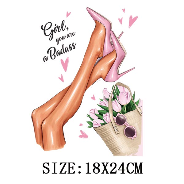 Iron On Patches for Clothing Fashion Girl Thermal Sticker On Clothes DIY A-level Washable Beauty Girl Patches Clothes Appliqued - NATASHAHS