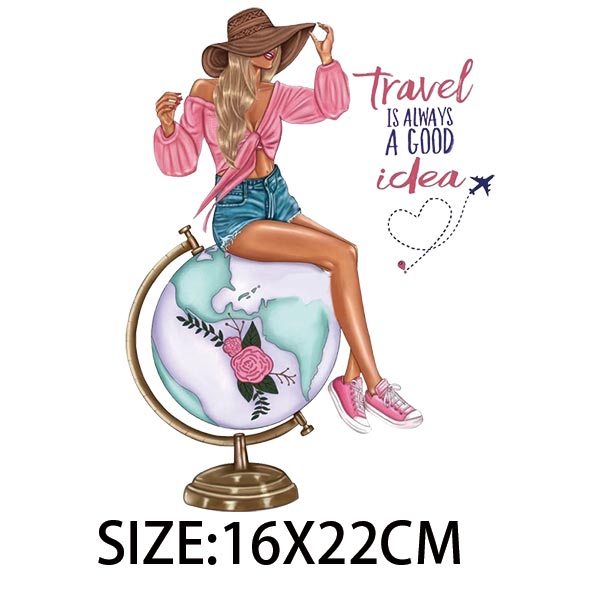 Iron On Patches for Clothing Fashion Girl Thermal Sticker On Clothes DIY A-level Washable Beauty Girl Patches Clothes Appliqued - NATASHAHS