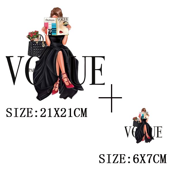 Iron On Patches for Clothing Fashion Girl Thermal Sticker On Clothes DIY A-level Washable Beauty Girl Patches Clothes Appliqued - NATASHAHS