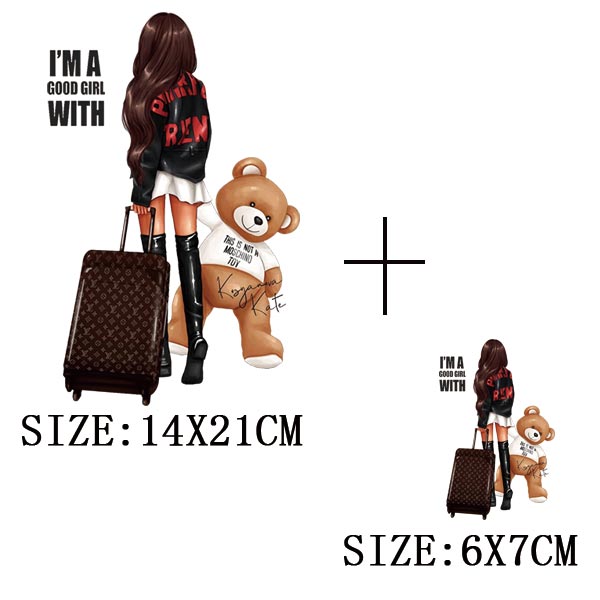 Iron On Patches for Clothing Fashion Girl Thermal Sticker On Clothes DIY A-level Washable Beauty Girl Patches Clothes Appliqued - NATASHAHS