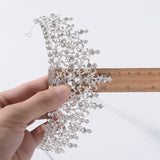 Baroque Silver Color Crystal Flower Bridal Tiaras Crown Rhinestone Pageant Diadem Bride Headband Wedding Hair Accessories Bijoux - NATASHAHS