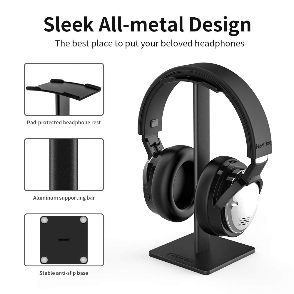 Headphone Stand Headset Holder Aluminum Supporting Bar Flexible Headrest ABS Solid Base for Bose QC15 QC25 QC35 700 Headphones