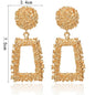 Natashahs Vintage Earrings Large for Women Statement Earrings Geometric Gold Metal Pendant Earrings Trend Fashion Jewelry - NATASHAHS