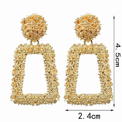 Natashahs Vintage Earrings Large for Women Statement Earrings Geometric Gold Metal Pendant Earrings Trend Fashion Jewelry - NATASHAHS