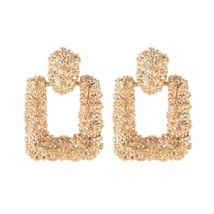 Natashahs Vintage Earrings Large for Women Statement Earrings Geometric Gold Metal Pendant Earrings Trend Fashion Jewelry - NATASHAHS