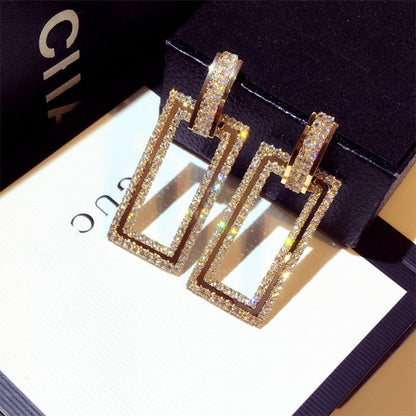 Natashahs Vintage Earrings Large for Women Statement Earrings Geometric Gold Metal Pendant Earrings Trend Fashion Jewelry - NATASHAHS