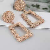 Natashahs Punk Fashion Statement Geometric Gold Big Drop Earrings for Women Vintage Hanging Dangle Earring Modern Jewelry - NATASHAHS