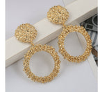 Natashahs Punk Fashion Statement Geometric Gold Big Drop Earrings for Women Vintage Hanging Dangle Earring Modern Jewelry - NATASHAHS