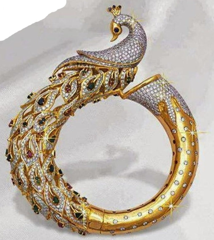 Natashahs New Fashion Plated Two-Color Alloy Peacock Shape Inlaid Full Zircon Ring - NATASHAHS