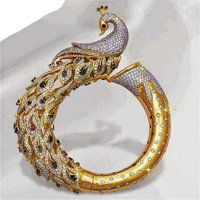 Natashahs New Fashion Plated Two-Color Alloy Peacock Shape Inlaid Full Zircon Ring - NATASHAHS