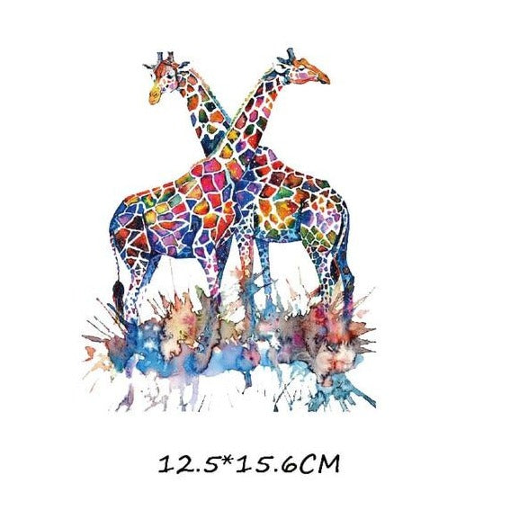 Ink Camera Stripes Patches Set Iron on Transfer Patch for T-shirts Girls Kids Clothing DIY Thermo Stickers on Clothes - NATASHAHS