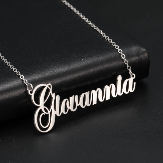 Custom Name Necklace Personalized Steel Color Stainless Steel Necklaces For Women Man Customized Jewelry - NATASHAHS