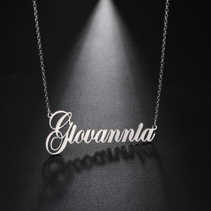 Custom Name Necklace Personalized Steel Color Stainless Steel Necklaces For Women Man Customized Jewelry - NATASHAHS