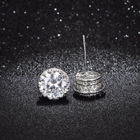 Natashahs Stud Earrings For Women Solid S925 Silver Cubic Zirconia Brincos Bridal Wedding Engagement Fine Jewelry E001 - NATASHAHS