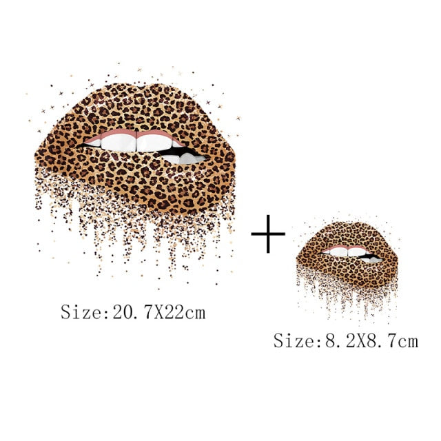 Print Lips Patches For Clothes Heat Transfer Thermal Stickers DIY Washable T-Shirts Iron On Transfer  Girls Lips Patches - NATASHAHS