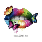 Print Lips Patches For Clothes Heat Transfer Thermal Stickers DIY Washable T-Shirts Iron On Transfer  Girls Lips Patches - NATASHAHS