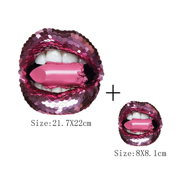 Print Lips Patches For Clothes Heat Transfer Thermal Stickers DIY Washable T-Shirts Iron On Transfer  Girls Lips Patches - NATASHAHS