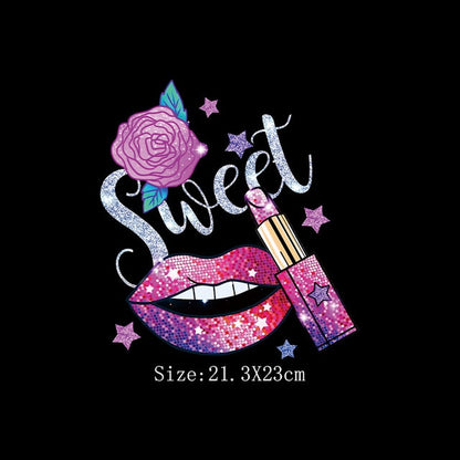 Print Lips Patches For Clothes Heat Transfer Thermal Stickers DIY Washable T-Shirts Iron On Transfer  Girls Lips Patches - NATASHAHS