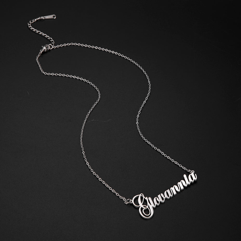 Custom Name Necklace Personalized Steel Color Stainless Steel Necklaces For Women Man Customized Jewelry - NATASHAHS