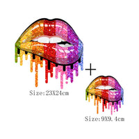 Print Lips Patches For Clothes Heat Transfer Thermal Stickers DIY Washable T-Shirts Iron On Transfer  Girls Lips Patches - NATASHAHS