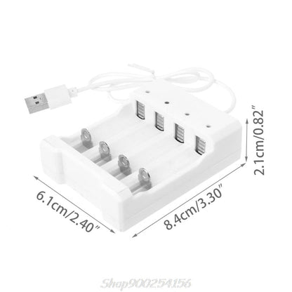 1.2V Universal Smart 4-Slot AA/AAA Rechargeable Battery Charger Adapter USB Plug