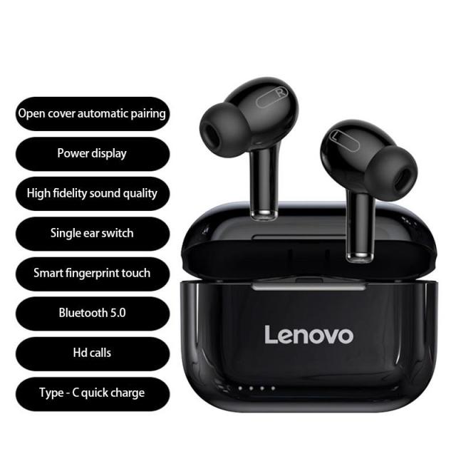 Écouteurs Bluetooth Lenovo LP1S Stéréo HD Suppression de Bruit Casque sans fil Sport TWS Écouteurs intra-auriculaires HiFi avec micro