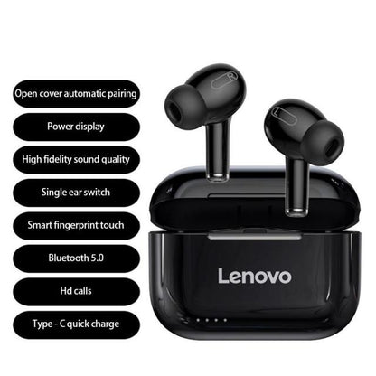 Écouteurs Bluetooth Lenovo LP1S Stéréo HD Suppression de Bruit Casque sans fil Sport TWS Écouteurs intra-auriculaires HiFi avec micro