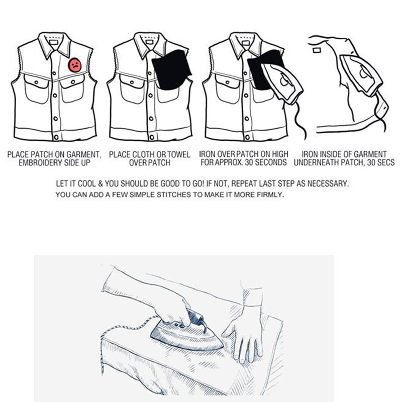 Biker Patch Iron-on Transfers for Clothing Thermoadhesive Patches on Clothes DIY Skull Stickers Motorcycle Applique Stripes Punk - NATASHAHS