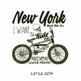 Biker Patch Iron-on Transfers for Clothing Thermoadhesive Patches on Clothes DIY Skull Stickers Motorcycle Applique Stripes Punk - NATASHAHS