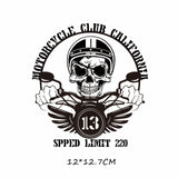 Biker Patch Iron-on Transfers for Clothing Thermoadhesive Patches on Clothes DIY Skull Stickers Motorcycle Applique Stripes Punk - NATASHAHS