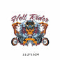 Biker Patch Iron-on Transfers for Clothing Thermoadhesive Patches on Clothes DIY Skull Stickers Motorcycle Applique Stripes Punk - NATASHAHS