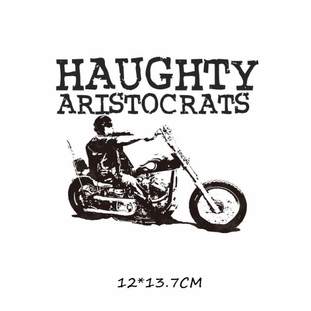 Biker Patch Iron-on Transfers for Clothing Thermoadhesive Patches on Clothes DIY Skull Stickers Motorcycle Applique Stripes Punk - NATASHAHS