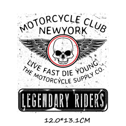 Iron-on Transfers for Clothing Thermoadhesive Patches on Clothes Stickers Diy Skull Patch Biker Flex Fusible Transfer Stripe - NATASHAHS