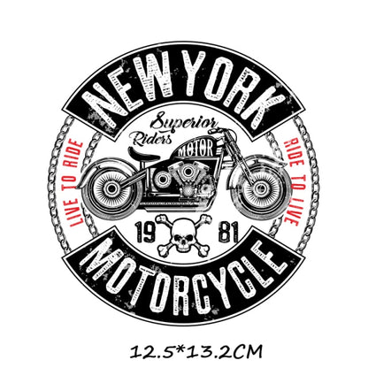 Iron-on Transfers for Clothing Thermoadhesive Patches on Clothes Stickers Diy Skull Patch Biker Flex Fusible Transfer Stripe - NATASHAHS