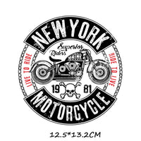 Iron-on Transfers for Clothing Thermoadhesive Patches on Clothes Stickers Diy Skull Patch Biker Flex Fusible Transfer Stripe - NATASHAHS