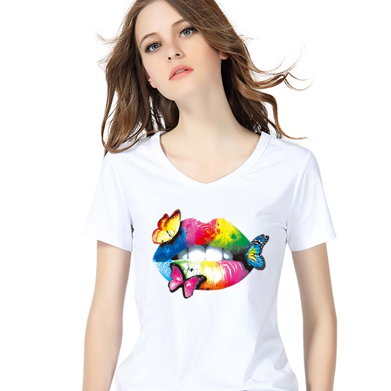 Butterfly Lips Thermal Patches Heat Stickers Thermal Press Hoodies Tops A-Level Washable Vinyl DIY Heat Transfer Girl T-Shirt - NATASHAHS