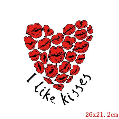 Multicolor Lips Patches For Clothes Heat Transfer Thermal Stickers DIY Washable T-Shirts Iron On Transfer Girls Lips Patch - NATASHAHS