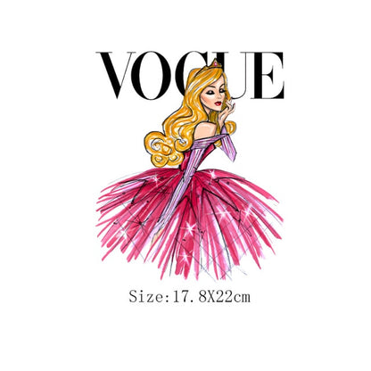 Fashion Lady Thermo Transfer Sticker On Clothes Russian Girl Iron On Patches For T-Shirt Jacket DIY Washable Heat Transfer Patch - NATASHAHS