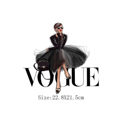 Fashion Lady Thermo Transfer Sticker On Clothes Russian Girl Iron On Patches For T-Shirt Jacket DIY Washable Heat Transfer Patch - NATASHAHS