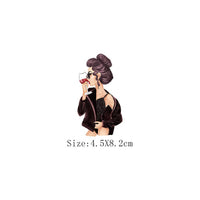 Fashion Lady Thermo Transfer Sticker On Clothes Russian Girl Iron On Patches For T-Shirt Jacket DIY Washable Heat Transfer Patch - NATASHAHS
