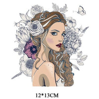 Fashion Lady Heat Transfer Stickers Clothing Patches for Top Household Iron-on Transfers DIY Decoration Appliqued Parches - NATASHAHS