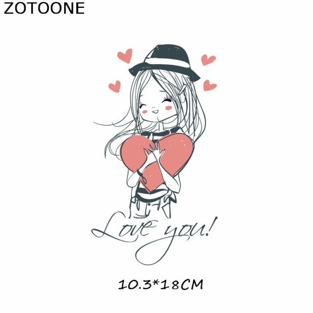 Fashion Lady Heat Transfer Stickers Clothing Patches for Top Household Iron-on Transfers DIY Decoration Appliqued Parches - NATASHAHS