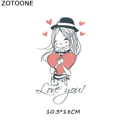 Fashion Lady Heat Transfer Stickers Clothing Patches for Top Household Iron-on Transfers DIY Decoration Appliqued Parches - NATASHAHS