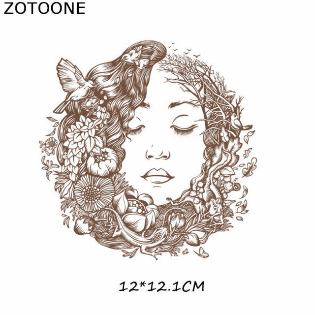 Fashion Lady Heat Transfer Stickers Clothing Patches for Top Household Iron-on Transfers DIY Decoration Appliqued Parches - NATASHAHS