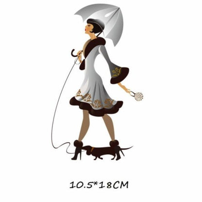 Fashion Lady Heat Transfer Stickers Clothing Patches for Top Household Iron-on Transfers DIY Decoration Appliqued Parches - NATASHAHS
