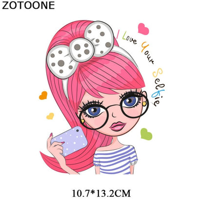 Fashion Lady Heat Transfer Stickers Clothing Patches for Top Household Iron-on Transfers DIY Decoration Appliqued Parches - NATASHAHS