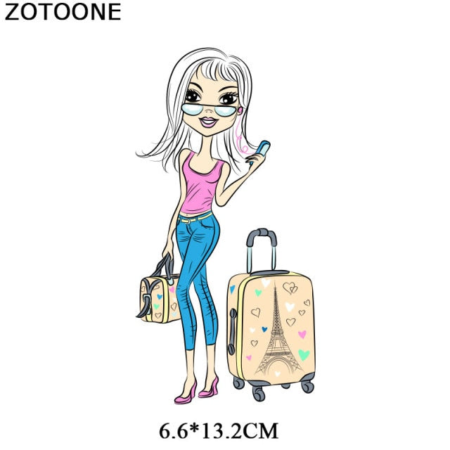 Fashion Lady Heat Transfer Stickers Clothing Patches for Top Household Iron-on Transfers DIY Decoration Appliqued Parches - NATASHAHS