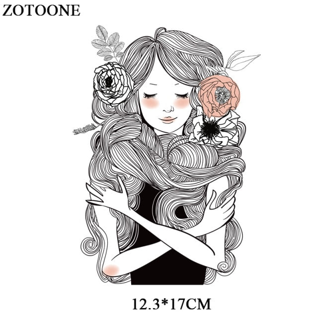 Fashion Lady Heat Transfer Stickers Clothing Patches for Top Household Iron-on Transfers DIY Decoration Appliqued Parches - NATASHAHS