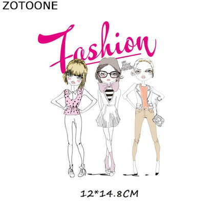 Fashion Lady Heat Transfer Stickers Clothing Patches for Top Household Iron-on Transfers DIY Decoration Appliqued Parches - NATASHAHS